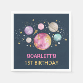 ネイビーピンクファーストのまわりにトリップザサンガールズ誕生日 スタンダードカクテルナプキン