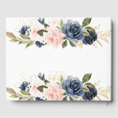 ネイビーピンクフォト悔やみや弔慰葬儀の水彩 ゲストブック (裏面)