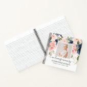 ネイビーピンクフォト葬儀ウォーターカラーゲストブック ノートブック (内部)