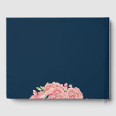 ネイビーピンクフローラエレガントなウェディングゲストブック ゲストブック (裏面)