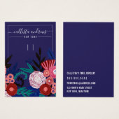 ネイビーピンクフローラカーシブキーチェーンディスプレイカード (正面&裏面)