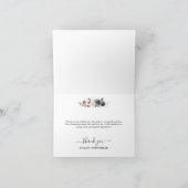 ネイビーピンクフローラリースベビーシャワー サンキューカード (内部)