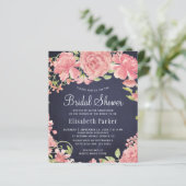 ネイビーピンクフローラ予算ブライダルシャワー招待 (スタンド正面)
