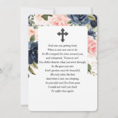 ネイビーピンクフローラ水彩葬儀祈りの言葉カード サンキューカード (裏面)