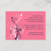 ネイビーピンクホワイトフローラ披露宴エンクロージャカード エンクロージャーカード (裏面)