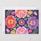 ネイビーピンクメキシコ·フィエスタ·フラワー·ベイビー·シャワー 招待状 (裏面)