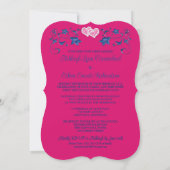 ネイビーピンクラブハート結婚式招待状 招待状 (裏面)