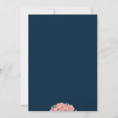 ネイビーピンクリースモノグラムの引っ越し祝いパーティーパーティー 招待状 (裏面)