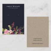 ネイビーピンク金ゴールドブルゴーニュバラフローライヤリングディスプレイ 名刺 (正面/裏面)