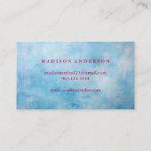 ネイビーピンク&ホワイトシックストライプ金ゴールド 名刺 (裏面)