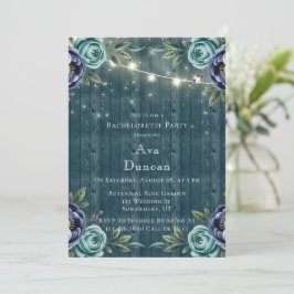 ネイビーピーニーとターコイズバラバチェロレッテ 招待状