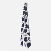 ネイビーピーニーと白いエレガントな結婚式 ネクタイ (裏面)