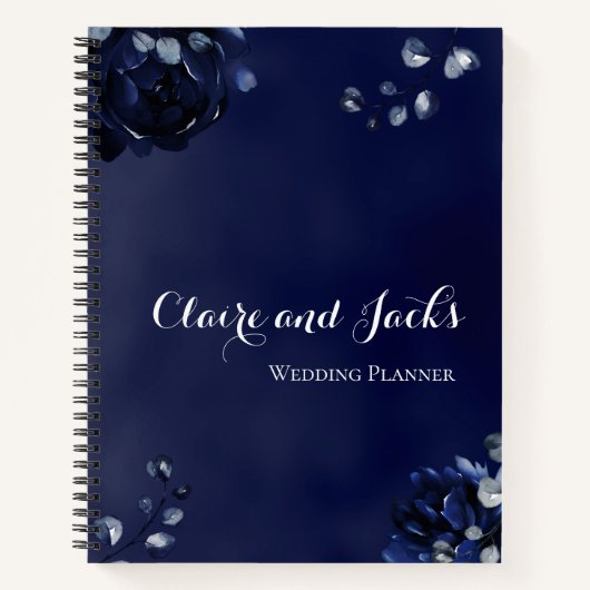 ネイビーピーニーアセンブリウェディングプランナー ノートブック (正面)