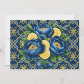 ネイビーピーニーアンドシトラスフローラリハーサルディナー 招待状 (裏面)