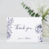 ネイビーピーニーシンプルサンキューカード サンキューカード (スタンド正面)