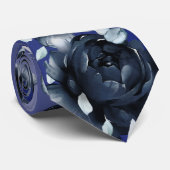 ネイビーピーニーズダスティブルーグリーン結婚リー ネクタイ (ロール)