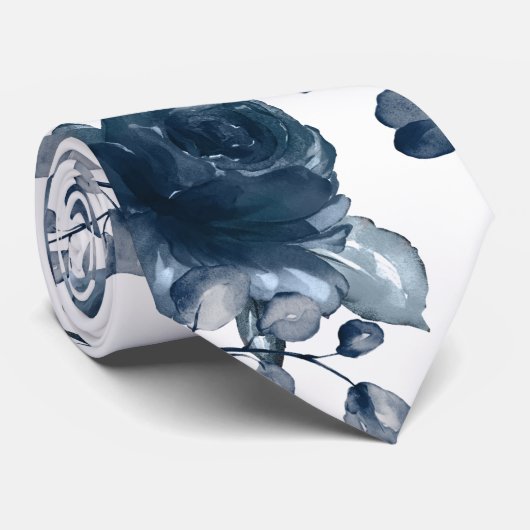 ネイビーピーニーズダスティブルーグリーン結婚リー ネクタイ (ロール)