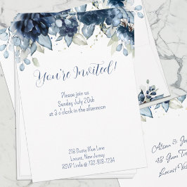 ネイビーピーニーユーカリ緑 案内状