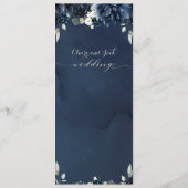 ネイビーピーニー結婚のカスタマイズ可能なディナーメニュー メニュー (裏面)