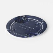 ネイビーピーニ結婚ー議会の7インチランチョン ペーパープレート (アングル)