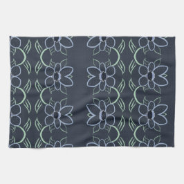 ネイビーファンシーブルーのハンドタオル キッチンタオル