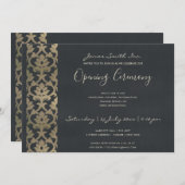 ネイビーフェイクシルバーダマスク大開幕式 招待状 (正面/裏面)