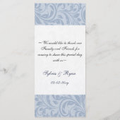 ネイビーフェイクダマスクリボン結婚ディアマンテ メニュー (裏面)