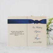 ネイビーフェイクブルーの結婚式プログラム (スタンド正面)