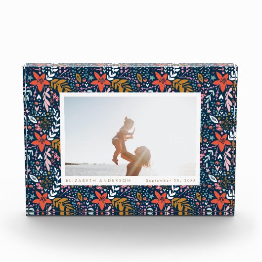 ネイビーフェスティバルかわいらしホリデークリスマスフォトブロック フォトブロック (正面)