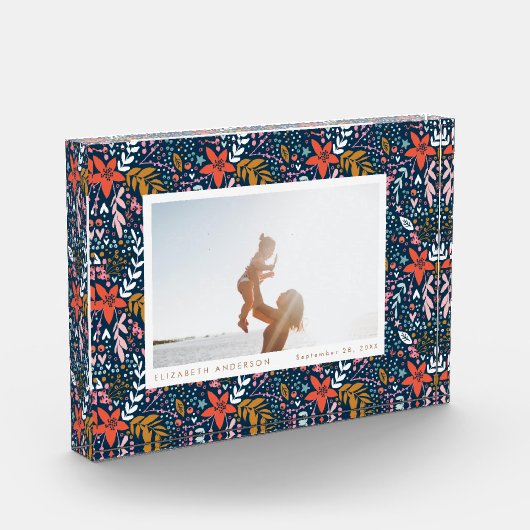 ネイビーフェスティバルかわいらしホリデークリスマスフォトブロック フォトブロック (左)