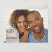 ネイビーフォトウェディング日付カレンダーを保存 案内ポストカード (正面)