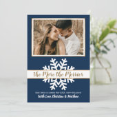 ネイビーフォトクリスマス妊娠告知カード 案内状 (スタンド正面)