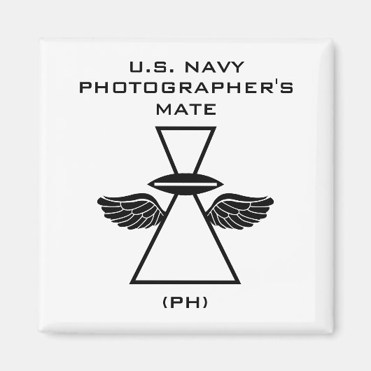 ネイビーフォトグラファーIFGAウィングスクエアマグネット マグネット (正面)