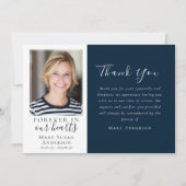 ネイビーフォーエバー我々のハート写真葬儀 サンキューカード (正面)