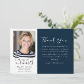 ネイビーフォーエバー我々のハート写真葬儀 サンキューカード (スタンド正面)