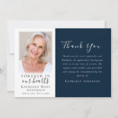 ネイビーフォーエバー我々のハート写真葬儀 サンキューカード (正面)