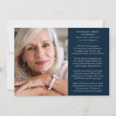 ネイビーフォーエバー我々のハート写真葬儀 サンキューカード (裏面)