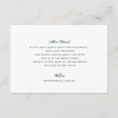 ネイビーフォーマルブルー書道優雅な結婚式 エンクロージャーカード (正面)