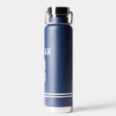 ネイビーフットボール名前をカスタムするとナンバーズ ウォーターボトル (背面)