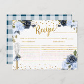 ネイビーフラワーズウィスク遠くにブライダルシャワーレシピ ポストカード (正面/裏面)