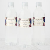 ネイビーフラワーズ結婚金ゴールド ペットボトルラベル (ボトル)