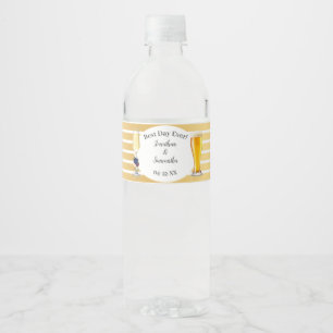 ネイビーフラワーズ金ゴールドバブル&ブ結婚リーズ ペットボトルラベル