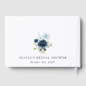 ネイビーフラワーブルーフラワーボホブライダルシャワー ゲストブック (裏面)