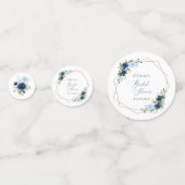 ネイビーフラワーブルーフラワーボホブライダルシャワー コンフェッティ (裏面)