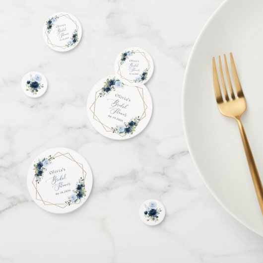 ネイビーフラワーブルーフラワーボホブライダルシャワー コンフェッティ (グループ)