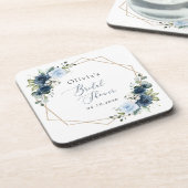 ネイビーフラワーブルーフラワーボホブライダルシャワー コースター (左側)