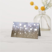 ネイビーフラワーライトとストリングラ素朴イト プレイスカード (裏面)