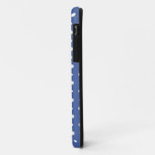 ネイビーフランスのブルーの背景の白い水玉模様 Case-Mate iPhoneケース (裏面/左)