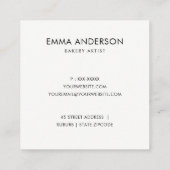 ネイビーフルーツフローラケーキパティスリーカップケーキベーカリー スクエア名刺 (裏面)