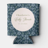 ネイビーフロスト開花フローラベビーシャワーカスタム 缶クーラー (正面)